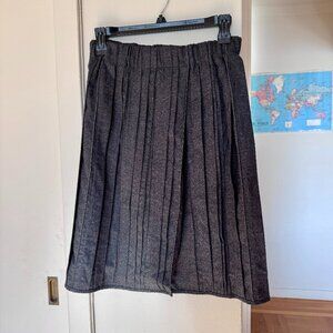 Brunello Cucinelli Gray  Wool Pleated mini Skirt with Monili Trim IT 38 US 2
